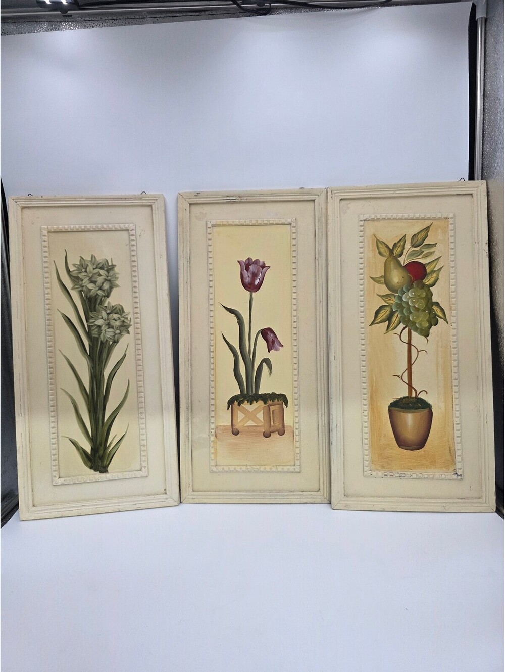 Set of 3 Vintage Botanical Wall Art Panels